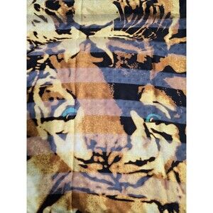 Vintage Honey Leopard Scarf Designer Italy 35" Square Polyester Animal Print